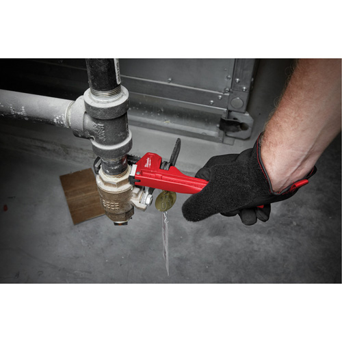 Cl&eacute; &agrave; tuyau, Cap des m&acirc;choires 1", Longueur 8", Fini Rev&ecirc;tement en poudre NTL Industrial