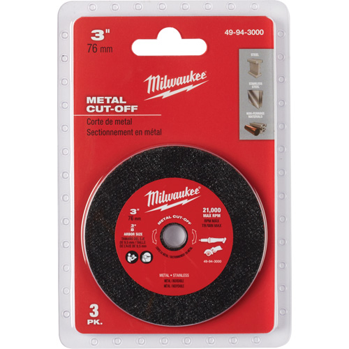 Metal Cut Off Wheel, 3" x 0.04", 3/8" Arbor NTL Industrial