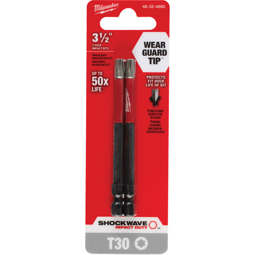 Shockwave Impact Duty Screwdriver Bit, Torx, T-30 Tip, 1/4" Drive Size, 3-1/2" Length NTL Industrial
