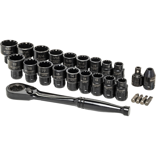 Mechanic's Tool Set, 25 Pcs, 3/8" Drive Size NTL Industrial