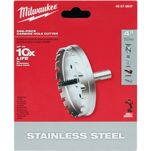 One-Piece Carbide Hole Cutters, 4", 3/16" Depth of Cut NTL Industrial