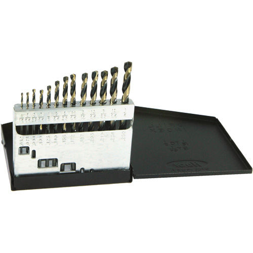 DRILLCO Metric Jobber Length Drill Bit Set, 13 Pieces, High Speed Steel NTL Industrial