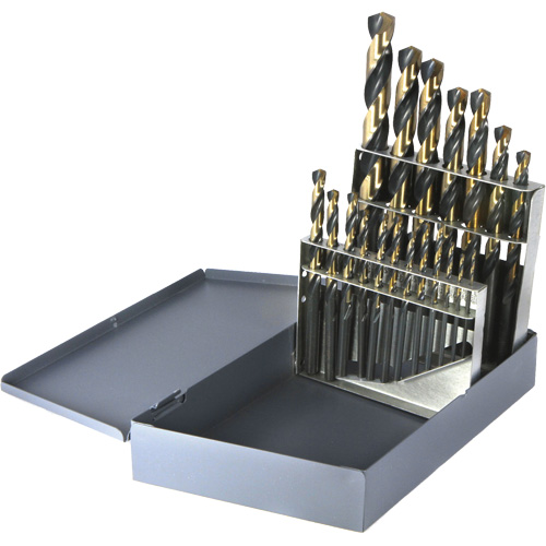 DRILLCO Metric Jobber Length Drill Bit Set, 19 Pieces, High Speed Steel NTL Industrial