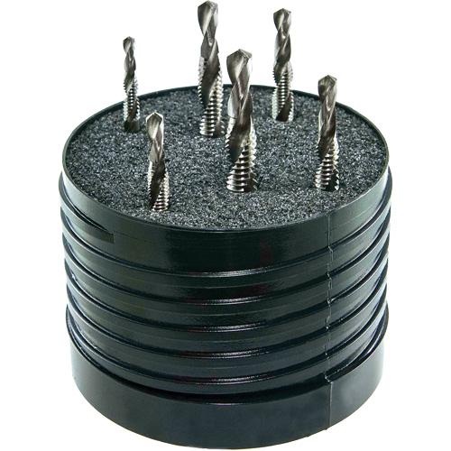 DRILLCO Combined Tap & Drill Set, 6 Pieces, High Speed Steel NTL Industrial