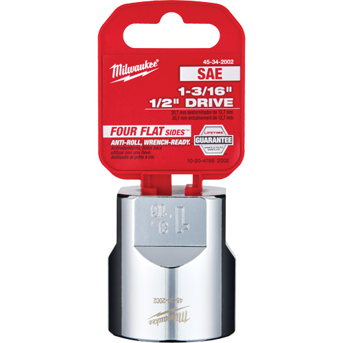 SAE Socket with Four Flat Sides, 1-3/16", 1/2" Drive, 6 Points NTL Industrial