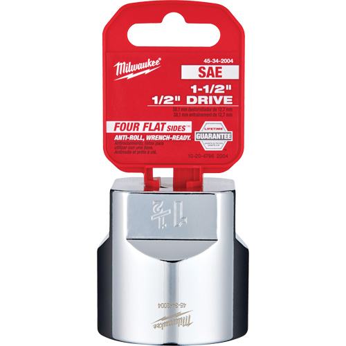 SAE Socket with Four Flat Sides, 1-1/2", 1/2" Drive, 6 Points NTL Industrial