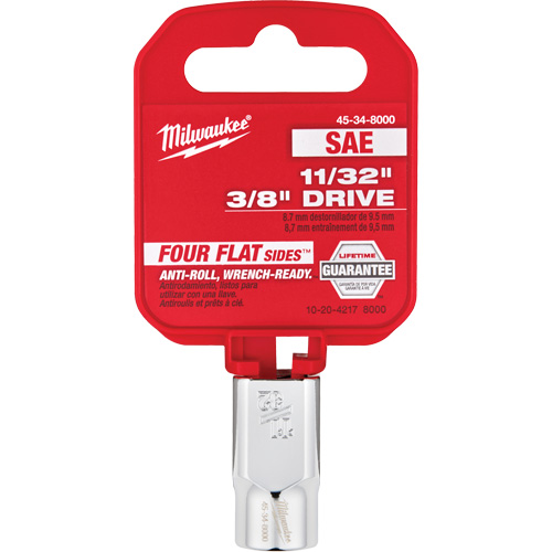 SAE Socket with Four Flat Sides, 11/32", 3/8" Drive, 6 Points NTL Industrial