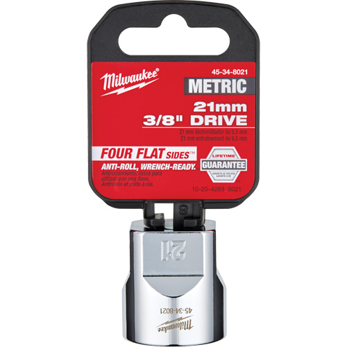 Metric Socket with Four Flat Sides, 21 mm, 3/8" Drive, 6 Points NTL Industrial