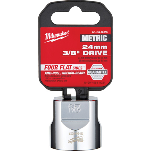 Metric Socket with Four Flat Sides, 24 mm, 3/8" Drive, 6 Points NTL Industrial