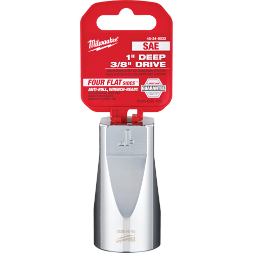 SAE Socket with Four Flat Sides, 1", 3/8" Drive, 6 Points, Deep NTL Industrial