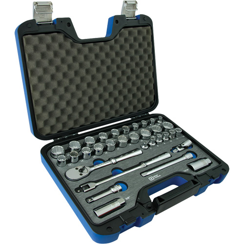 12 Point SAE & Metric Socket Attachment Set, 33 Pcs, 3/8" Drive Size NTL Industrial
