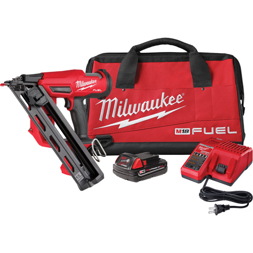 M18 Fuel 15 Gauge Finish Nailer Kit, 18 V, Lithium-Ion NTL Industrial