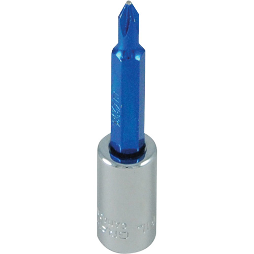 Douille tournevis &agrave; embout bleu, Phillips, #1, Prise 1/4" NTL Industrial