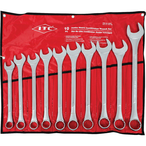 ICWJ-10M Jumbo Wrench Set, Combination, 10 Pieces, Metric NTL Industrial
