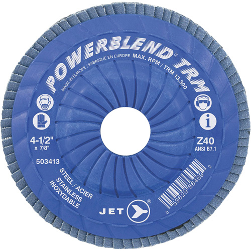 PowerBlend Trimmable Flap Disc, 5" x 7/8", Type 29, Z40 Grit, Zirconia Alumina NTL Industrial