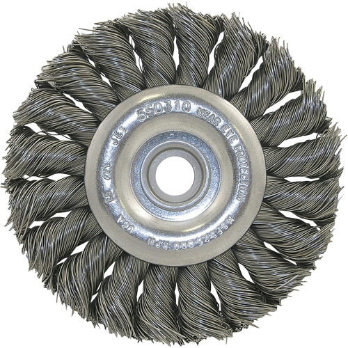 3K114 Brosse &agrave; fil nou&eacute;, non filet&eacute;, Dia. 3-1/4", Fils 0,014", Arbre 3/8"-1/2 NTL Industrial