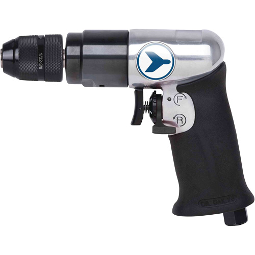 AD38VSR Variable Speed Air Drill, 6 CFM, 1/4" NPT, 3/8" Chuck, Keyless NTL Industrial