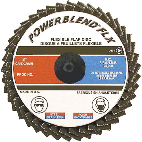 Flexible Roll-On Flap Discs - Steel/Stainless Steel/Aluminum Application, 3" x Type R, Z80 Grit, Zirconia Alumina NTL Industrial