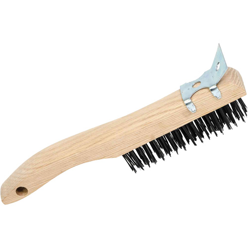 4SHWSC Brosse &agrave; r&eacute;curer manuelle, Acier au carbone, 4 x 16 rangs de fils, Longueur 10" NTL Industrial