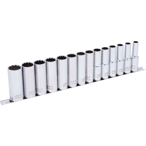 SS1214DM-12 Chrome Socket Set, 14 Pcs, 1/2" Drive Size, Deep NTL Industrial