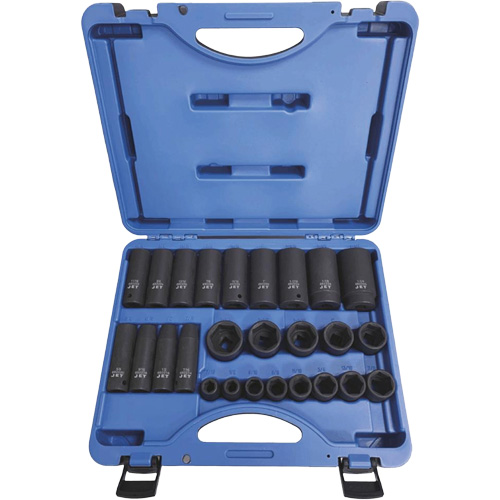 PS2612SD Socket Sets - Regular, 26 Pcs, Impact, 1/2" Drive Size NTL Industrial