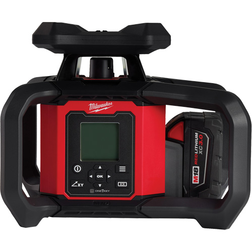 M18 Red Exterior Dual Slope Rotary Laser Level Kit with Receiver & Remote, 4000' (1219.2 m) NTL Industrial