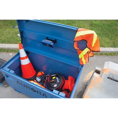 Jobsite Tool Box, 60" x 24" x 27-1/2", Steel, Blue NTL Industrial