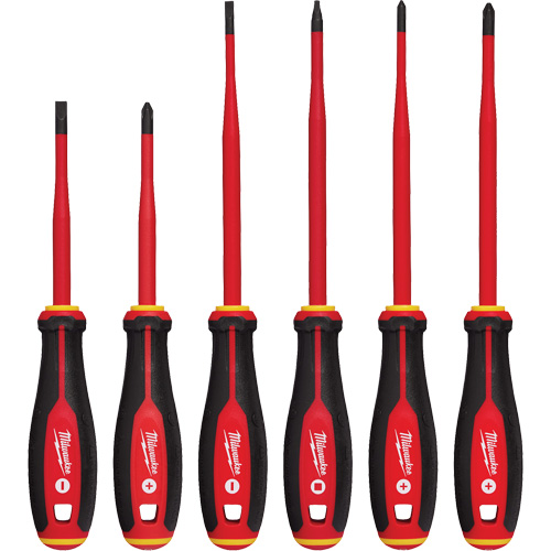 Insulated Slim Tip Screwdriver Set, 6 Pcs., Magnetic NTL Industrial