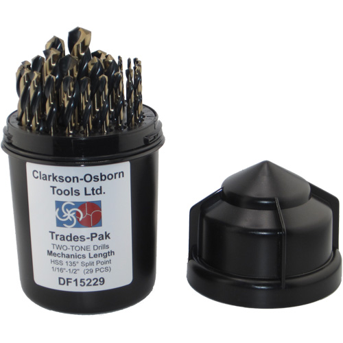 Jeu de forets de m&eacute;canicien 2 tons 29 mcx, Acier rapide NTL Industrial