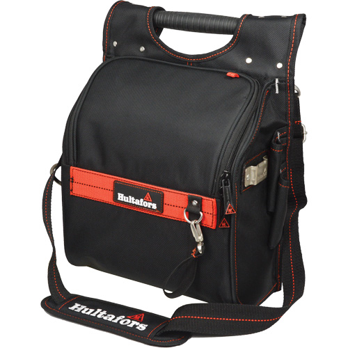 Pochette porte-outils pour &eacute;lectricien professionnel &agrave; fermeture &agrave; glissi&egrave;re, Polyester balistique, 19 pochettes, Noir/Rouge NTL Industrial
