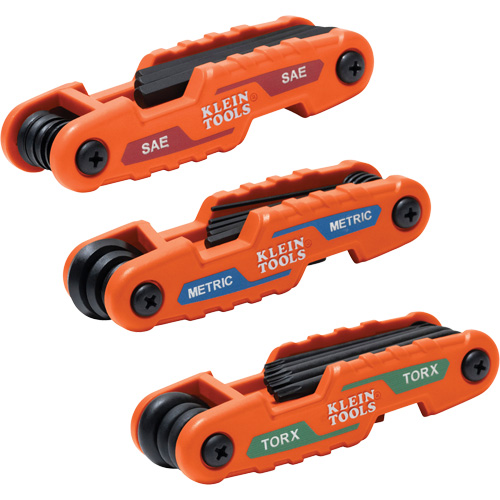 Jeu de cl&eacute;s hexagonales pliant et compact, 25 mcx, M&eacute;trique & imp&eacute;rial/Torx NTL Industrial