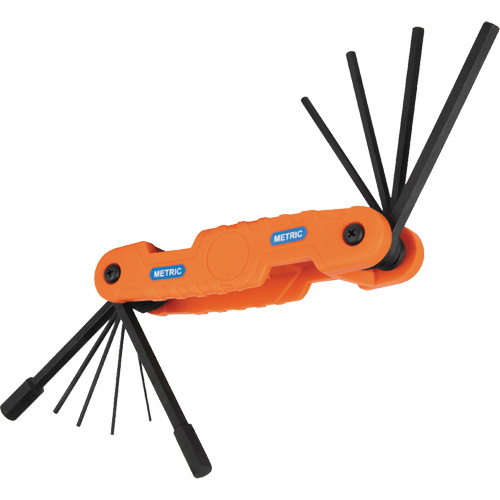 Pro Folding Hex Key Set, 10 Pcs., Metric NTL Industrial