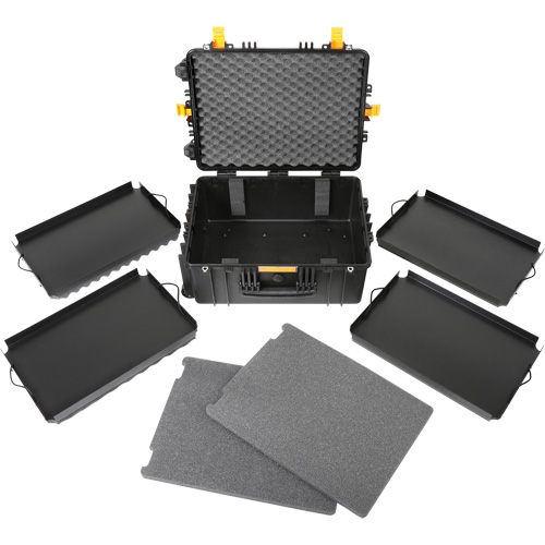 Heavy-Duty Portable Rolling Tool Case, 18-3/5" W x 24-3/5" D x 11-1/2" H, Black NTL Industrial
