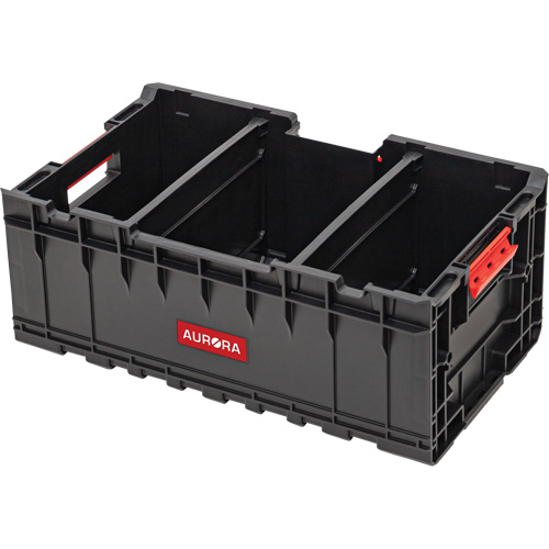 Arx Tool Crate with Dividers, 22-7/10" x 14-1/10" x 9-3/10", Black NTL Industrial
