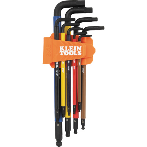 Colour-Coded Extra-Long L Style Hex Key Caddy Set, 9 Pcs., Imperial NTL Industrial