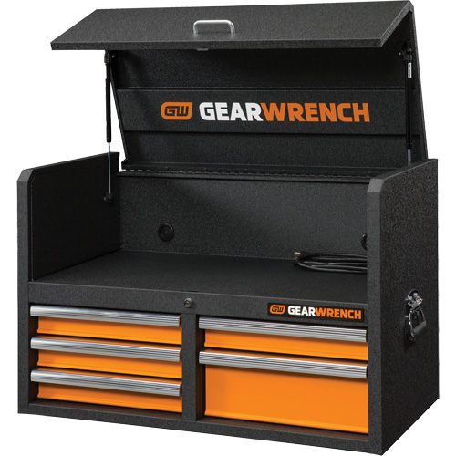 GSX Series Tool Chest, 36" W, 5 Drawers, Black/Orange NTL Industrial
