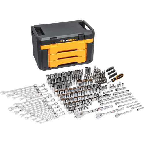 12-Point Mechanics Tool Set in 3 Drawer Storage Box NTL Industrial