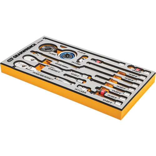 Jeu d'outils pour maître m&eacute;canicien MEGAMOD dans des plateaux en mousse modulaire de premi&egrave;re qualit&eacute; avec rangement d'outils, 1268 morcea NTL Industrial