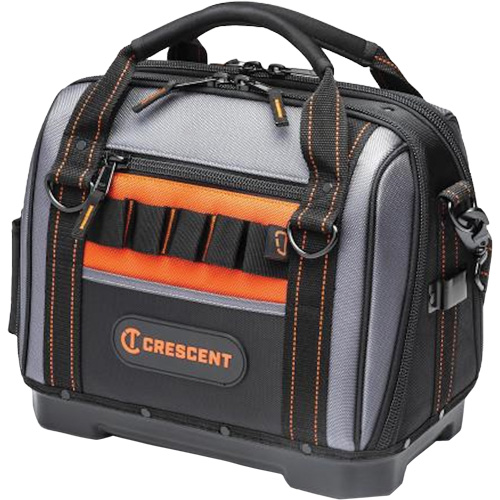 14" Tradesman Closed Top Tool Bag, Polyester, 32 Pockets, Black/Grey NTL Industrial