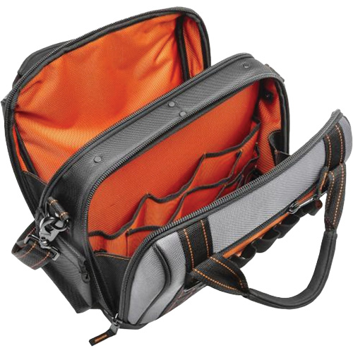 14" Tradesman Closed Top Tool Bag, Polyester, 32 Pockets, Black/Grey NTL Industrial