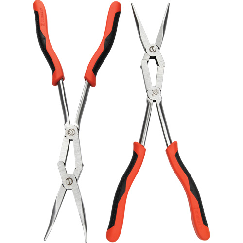 X2 Straight and Bent Long Nose Dual Material Plier Set, 2 Pieces NTL Industrial