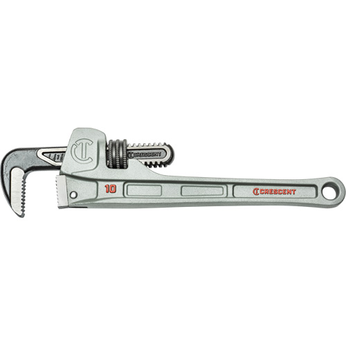 Slim Jaw Pipe Wrench, 1-9/10" Jaw Capacity, 10" Long, Powder Coated Finish, None Handle NTL Industrial