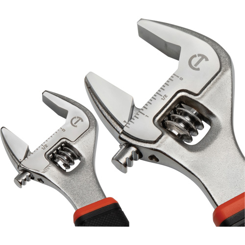 Quick-Fit-Jaw Adjustable Wrench Set, Adjustable, 2 Pieces, Imperial and Metric NTL Industrial