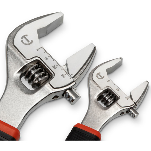 Quick-Fit-Jaw Adjustable Wrench Set, Adjustable, 2 Pieces, Imperial and Metric NTL Industrial