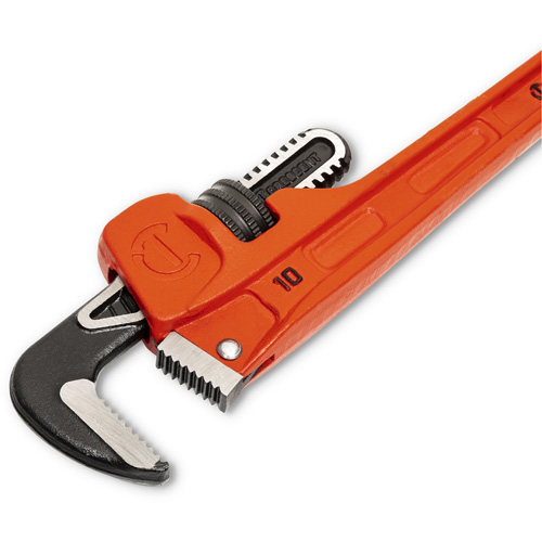 SLIM JAW Pipe Wrench, 1-9/10" Jaw Capacity, 10" Long, Powder Coated Finish, Non-Ergonomic Handle NTL Industrial