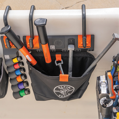 Bucket Work CentreS-Hook Hardware Pouch Module, Nylon, 1 Pockets, Black/Orange NTL Industrial