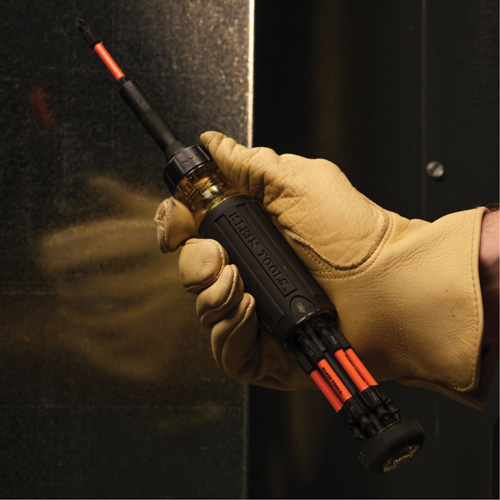 15-in-1 Ratcheting Impact-Rated Multi-Bit Torsion Zone Screwdriver, 9-1/2" L, Cushion Grip Handle NTL Industrial