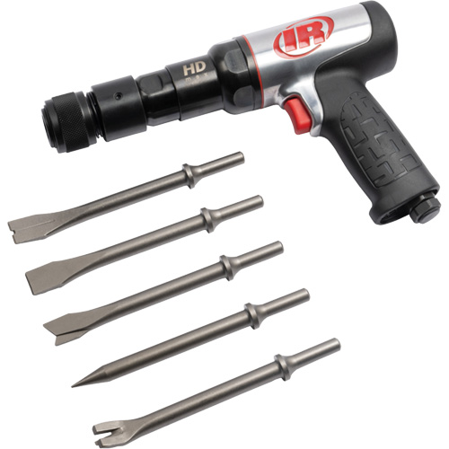 Ensemble de marteau pneumatique avec ciseau 5 mcx, 2,66 pi, cu/min, 1/4" NPT, 2600 coups/min, 3/4" x 3" (19mm x 76mm) NTL Industrial