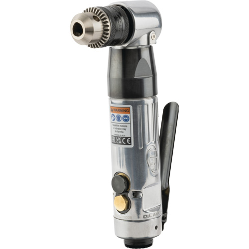 Perceuse pneumatique &agrave; angle, 20,5 pi, cu/min, 1/4" NPT, 98 dBA, 3/8" mandrin, Avec cl&eacute; NTL Industrial