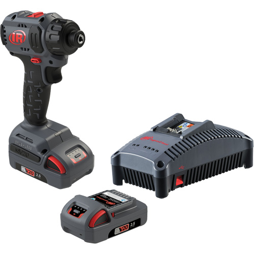 Cordless Compact Screwdriver Kit, 1/4", 37 ft-lbs Max. Torque, 20 V, Lithium-Ion NTL Industrial